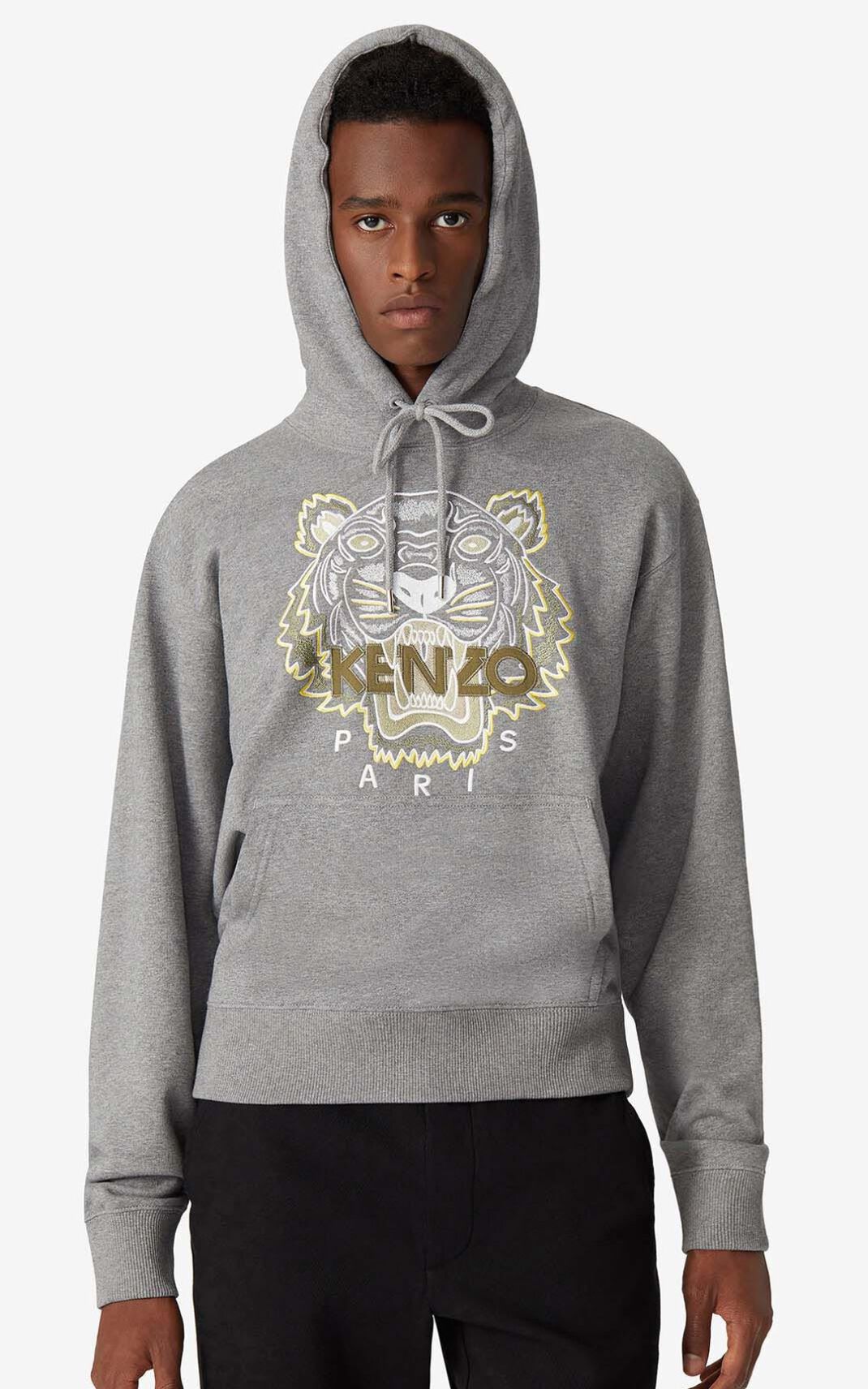 Sudaderas Con Capucha Kenzo Tiger Hombre Gris - SKU.9490892